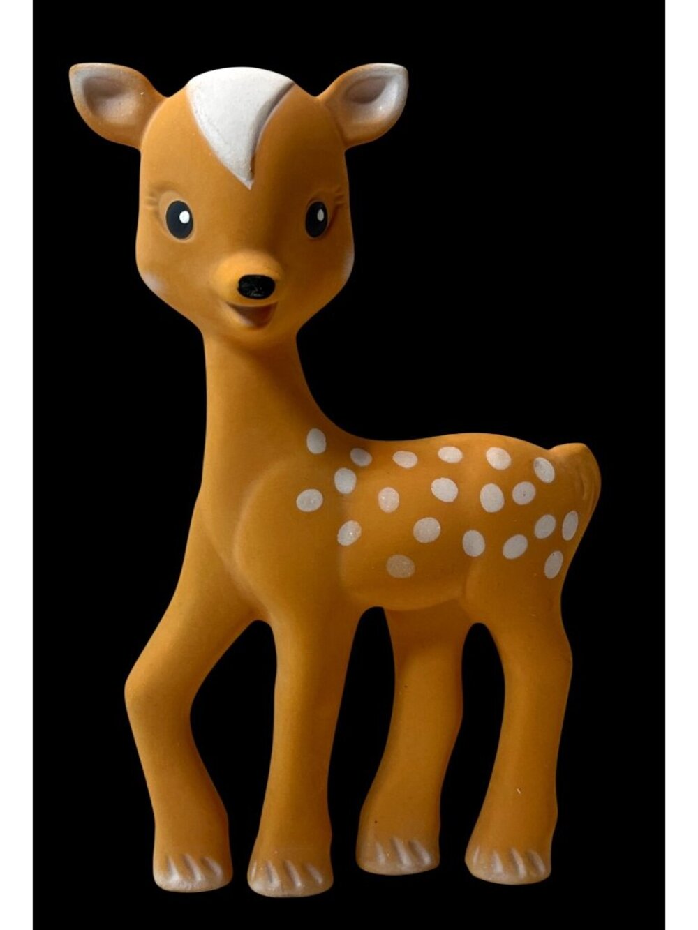 Vintage Rubber Fawn Deer Toy Figurine by SLG Brown and White Spotted Collectible